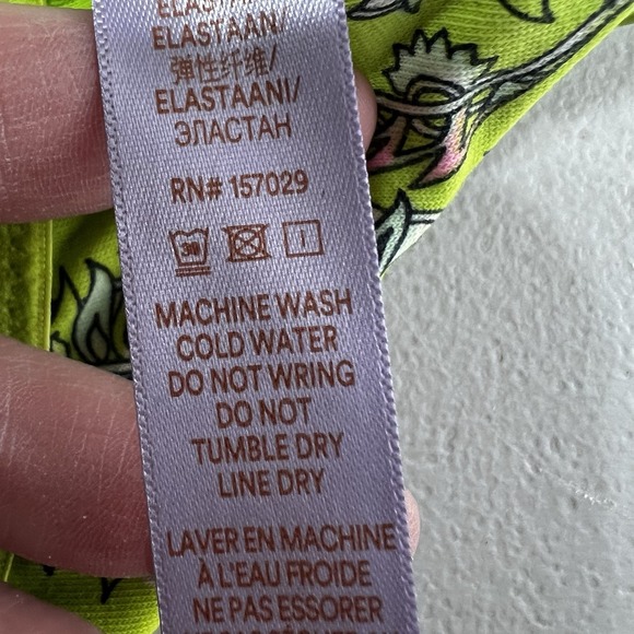 NEW! Savage X Fenty Womens 1X Cotton Essentials Bralette Neon Green Paisley Lace - Picture 11 of 11